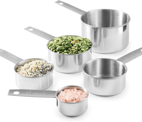 Edelstahl Messbecher und Messlöffel 10-teiliges Set 5 Tassen 5 Löffel - Bild 6 von 11