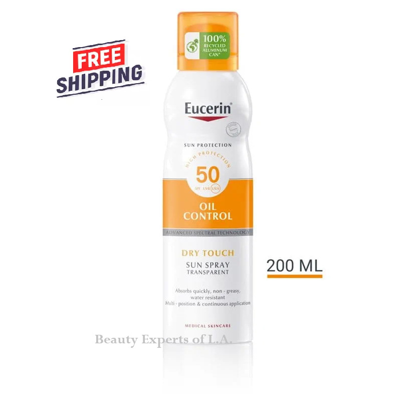 Солнцезащитный спрей Eucerin Body Oil Control Dry Touch Прозрачный SPF50 200 мл 5190₽