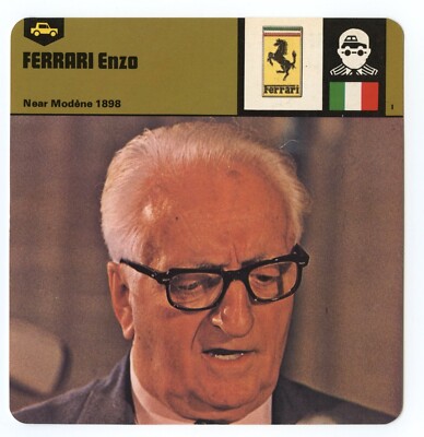 Enzo Ferrari - Manufacturers Edito Service SA Auto Rally Card