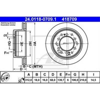 Ate 2X Bremsscheibe Hinten 3120 BelüFtet FüR Toyota Land Cruiser LJ12_