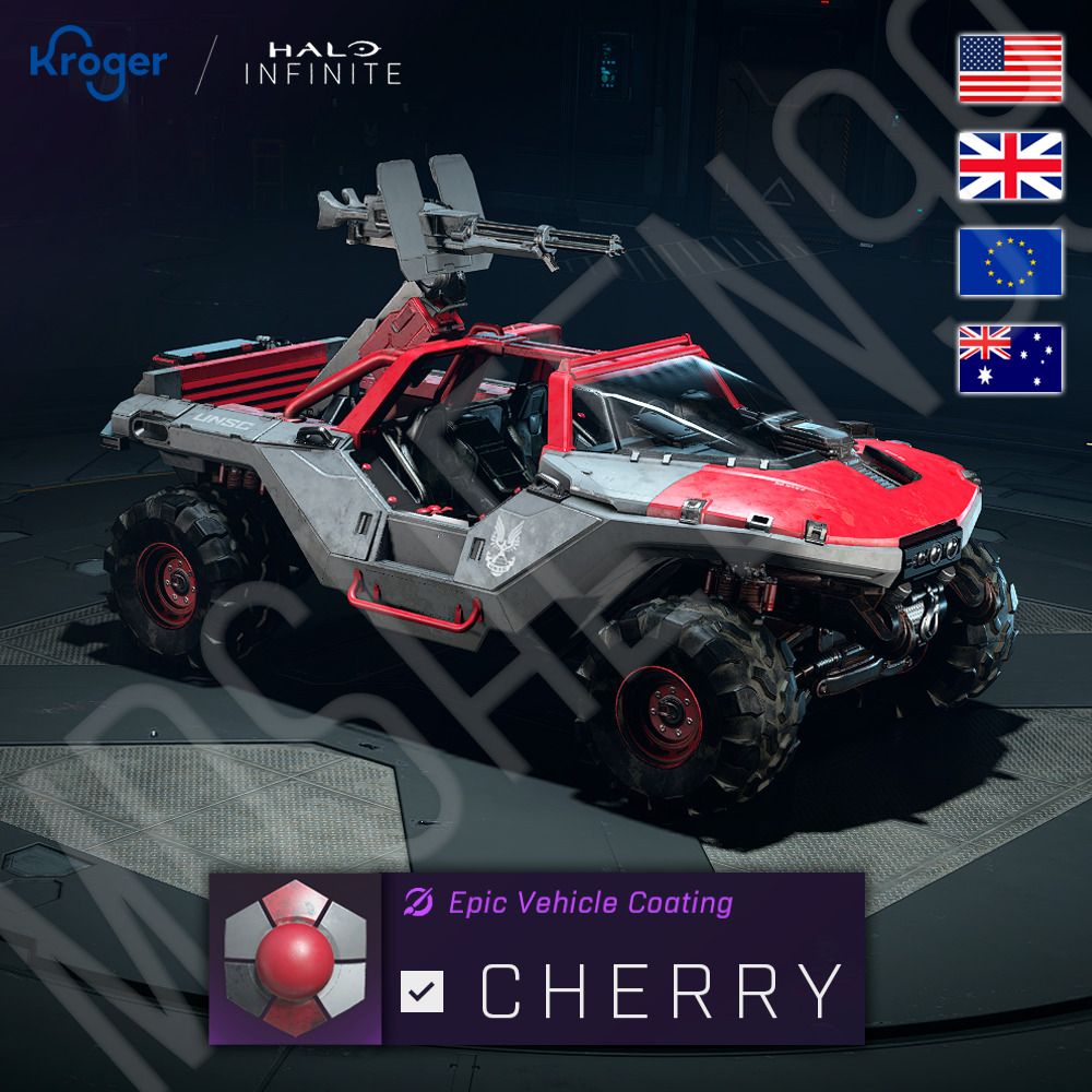 Halo Infinite Red Cherry Warthog Vehicle Coating & Trivector Emblem Shift