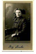 Named Young Lady-Fay Drake-Nice Studio Portrait-RPPC-Vintage Real Photo Postcard