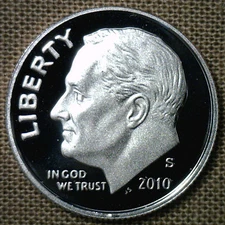 2010 S Proof Roosevelt Dime 10 Cents United States Clad Coin