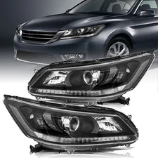 For 2013 2014 2015 Honda Accord Sedan 4Door w/o DRL Projector Halogen Headlights