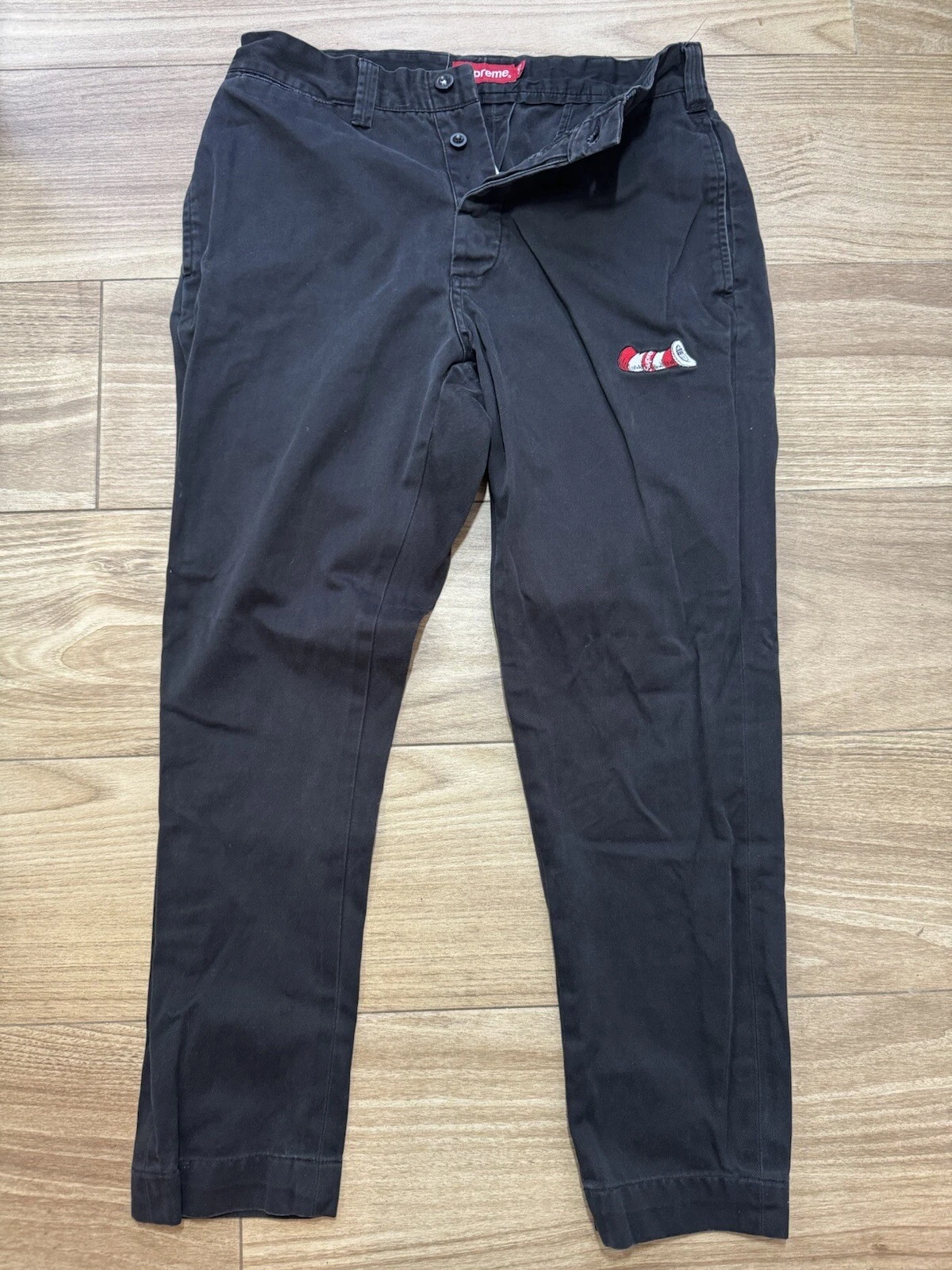 Pantalon chino de travail Supreme Dr. Seuss noir 2018 30 x 28 rare