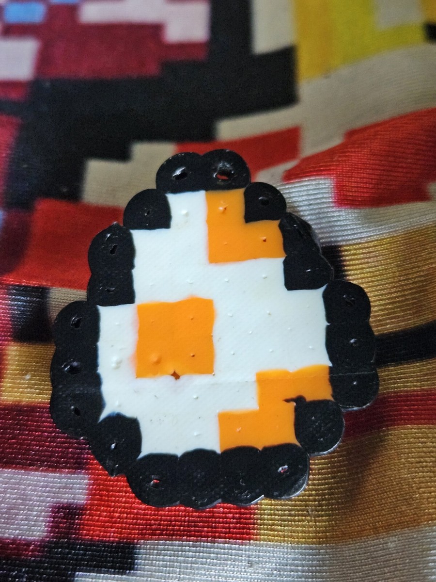 Mario Egg Perler Beads Super Mario Bros Pixel Art Orange Yoshi