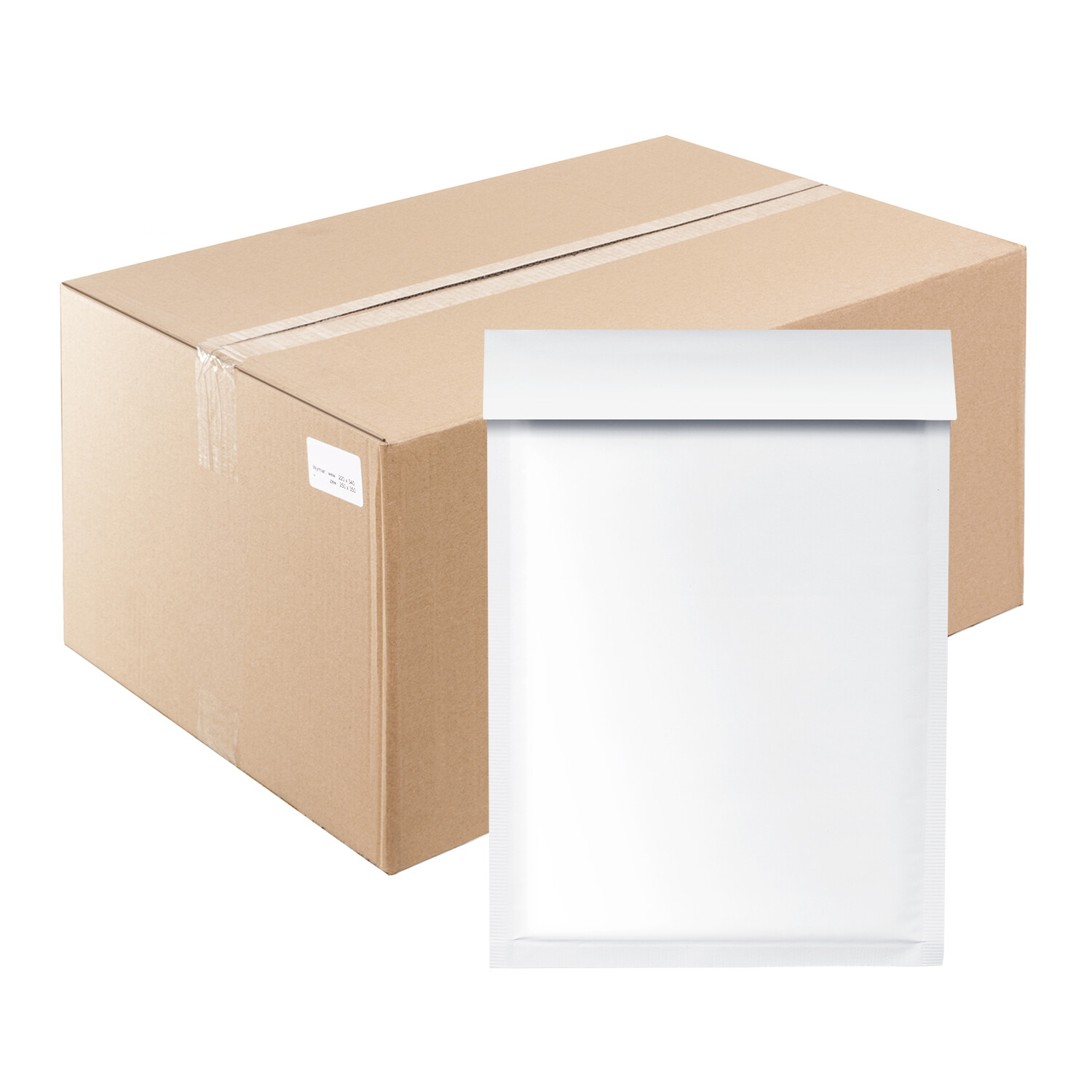 Enveloppes à bulles de protection D14 kraft blanc avec bande adhésive pour colis fragiles