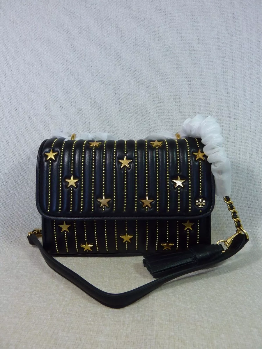 BRAND NEW Tory Burch Black Fleming Star Stud Small Convertible Bag
