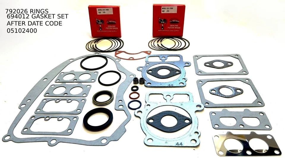 PERFORMANCE SAW SUPPLY 792026 PISTON RINGS & GASKET SET FITS BRIGGS V TWIN, OVER HEAD VALVE ENGINES