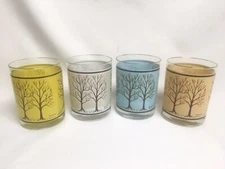 4 MCM Double Old Fashion Rocks Glass Set Spring, Summer, Autumn, Winter Tumblers