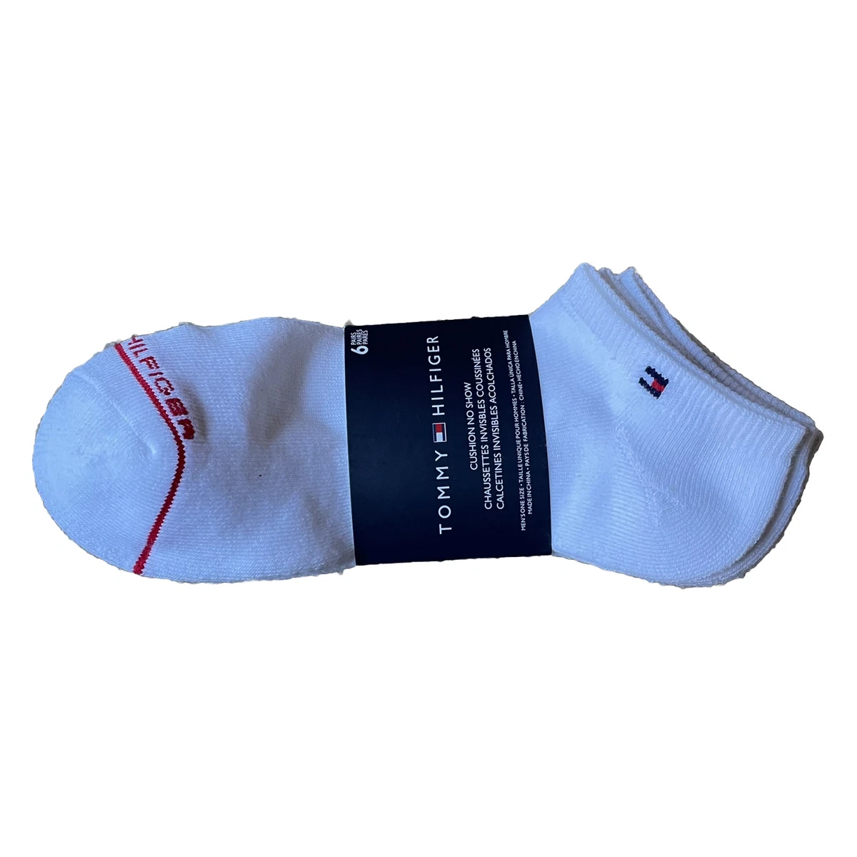 Tommy Hilfiger Cushion No Show 6 Pack Socks White Red Blue Men s Size 7 12 NWT