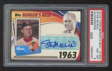PSA 8 Stan Musial 2016 TOPPS BERGER'S BEST CERTIFIED AUTOGRAPH GOLD #ED 5/25 HOF