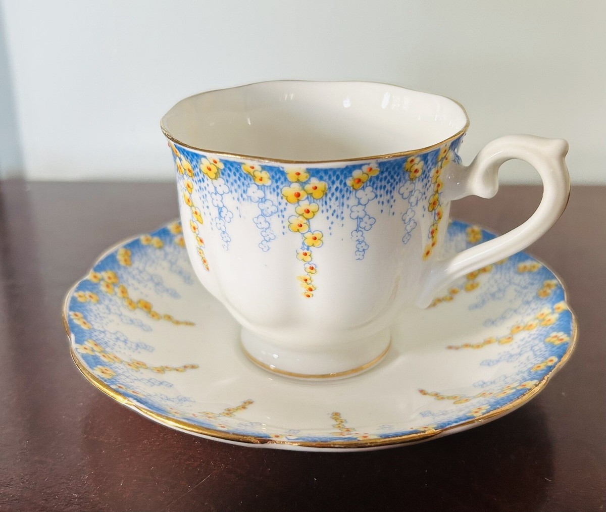 Royal Albert Blue April Showers Tea Cup and Saucer Set