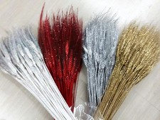 80 spighe di grano  glitterato  bomboniere decorazioni natale addobbo fiori 