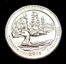 2018-D VOYAGEURS ATB NATIONAL PARK MINNESOTA BU UNCIRCULATED US QUARTER 25C
