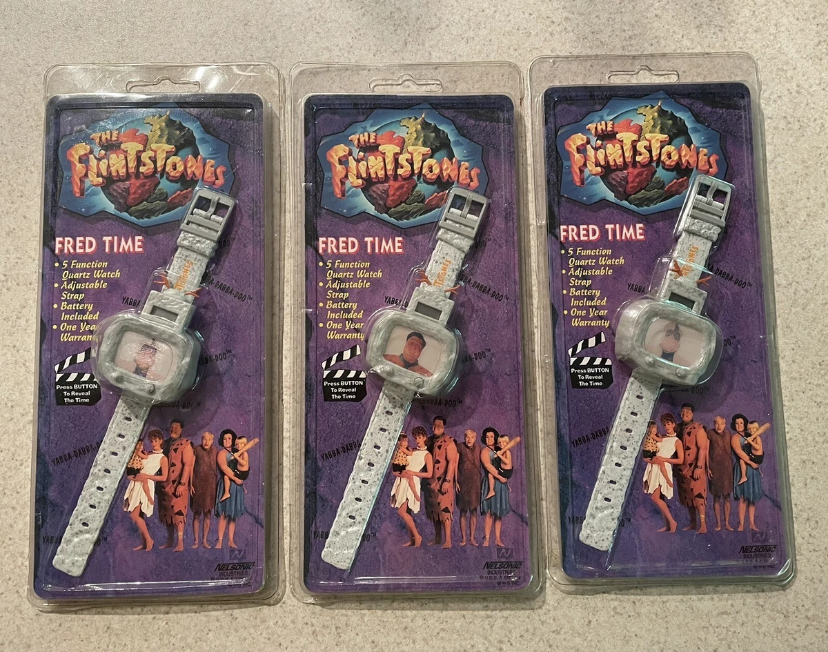 RARE Vintage 90s The Flintstones Movie Fred Flintstone Time Quartz Watch X 3