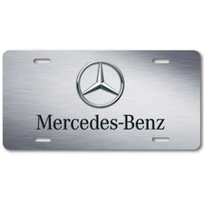 Mercedes Inspired ART Aluminum on steel look Car Auto Vanity FLAT License Plate