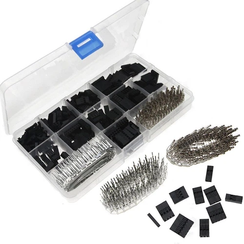 TC10 0.1" Dupont Wire Jumper Pin Header Connector Kit and M/F Crimp Pins 620 pcs