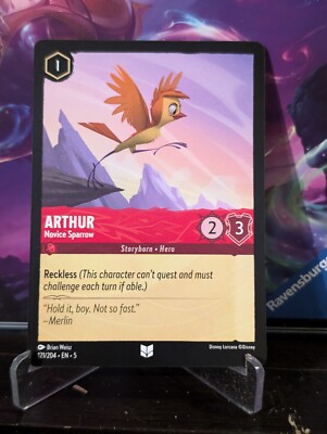Lorcana NM Shimmering Skies Uncommon Arthur Novice Sparrow 121/204