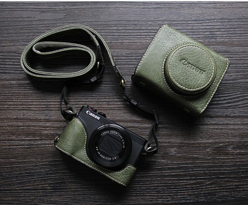 PU Leather Camera Bag Case Protection Cover For Canon G7XII G7X2 G7X3 Mark II - Picture 10 of 23