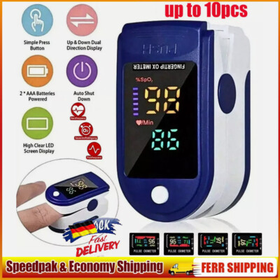 10xProfessional Finger Pulse Oximeter Blood Oxygen Saturation Monitor Heart Rate
