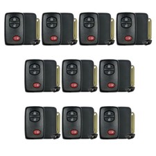 Compatible With Toyota Smart Prox Fob Key Shell Case 3 Buttons Blade 10 Pack