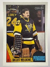 1987-88 Gilles Meloche Pittsburgh Penguins 107 OPC O-Pee-Chee Hockey Card DD561