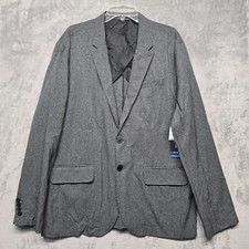 Kenneth Cole Sport Coat Mens XL 47 Gray Courageous Classics Vent Mesh TechniCole