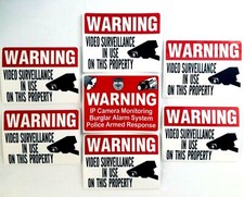 Security Camera Stickers Decal signs For Home Store Video Windows Alarm System