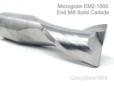Solid Carbide End Mill 2 Flute EM2-1000 1" New Fast Free Shipping MADE IN USA