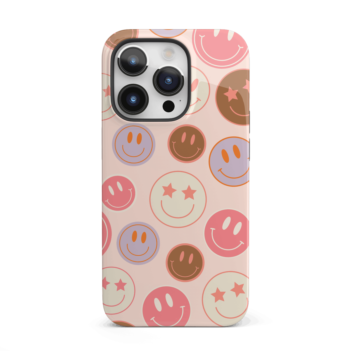 Cute Preppy Pink Smiley Faces iPhone Case For iPhone 15 Plus 14 Pro Max 12  13 11