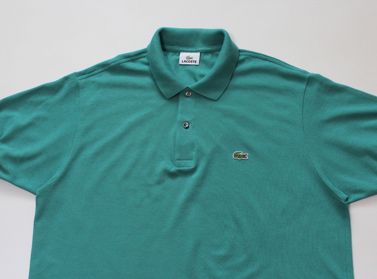 Men's LACOSTE Polo Shirt Devanlay F8455 Green Pique Cotton (size 7