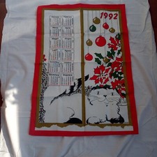 STROFINACCIO calendario Martinetta con gatto 1992 macchie non da utilizzo