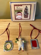 Longaberger ornaments/tie-ons, Longaberger Christmas Holiday Cards - set of 10