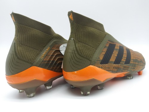 Adidas Mens Predator 18+ FG CM7395 Green Orange Soccer Cleats Shoes - Picture 4 of 9