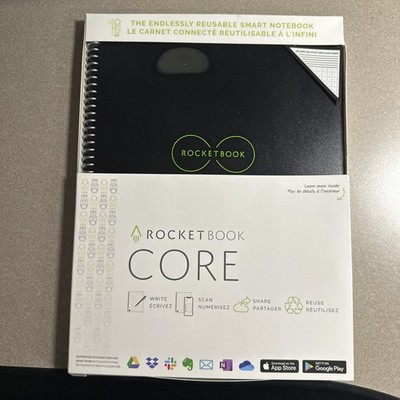 Rocketbook Core Smart Spiral Notebook Dot-Grid and Lined Pages 32 Pages Open Box