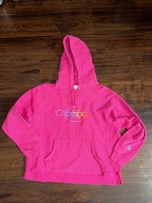 Champion Reverse Weave Logo Graphic Pullover Hoodie Hot Pink Women's Large