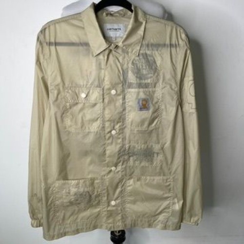 Carhartt WIP x Brain Dead Translucent Nylon Chore Coat Beige Size S