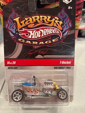 2008 Hot Wheels Larrys Garage Chase 1420 White W Blue Seats T-bucket Rare