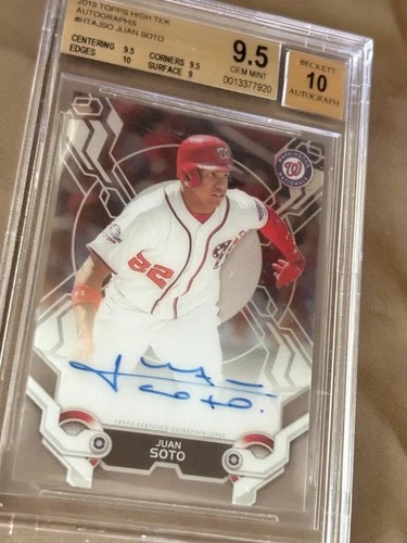 2019 Topps High Tek Autographs #HTAJSO Juan Soto Beckett BGS 9.5 Auto 10