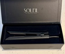 Soleil Mini Flat Iron Black Travel Ceramic Plate Hair Straightener Dual Voltage