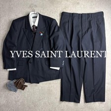 Yves Saint Laurent 90s Double Setup Suit Custom Made Dark Blue 6 Pieces