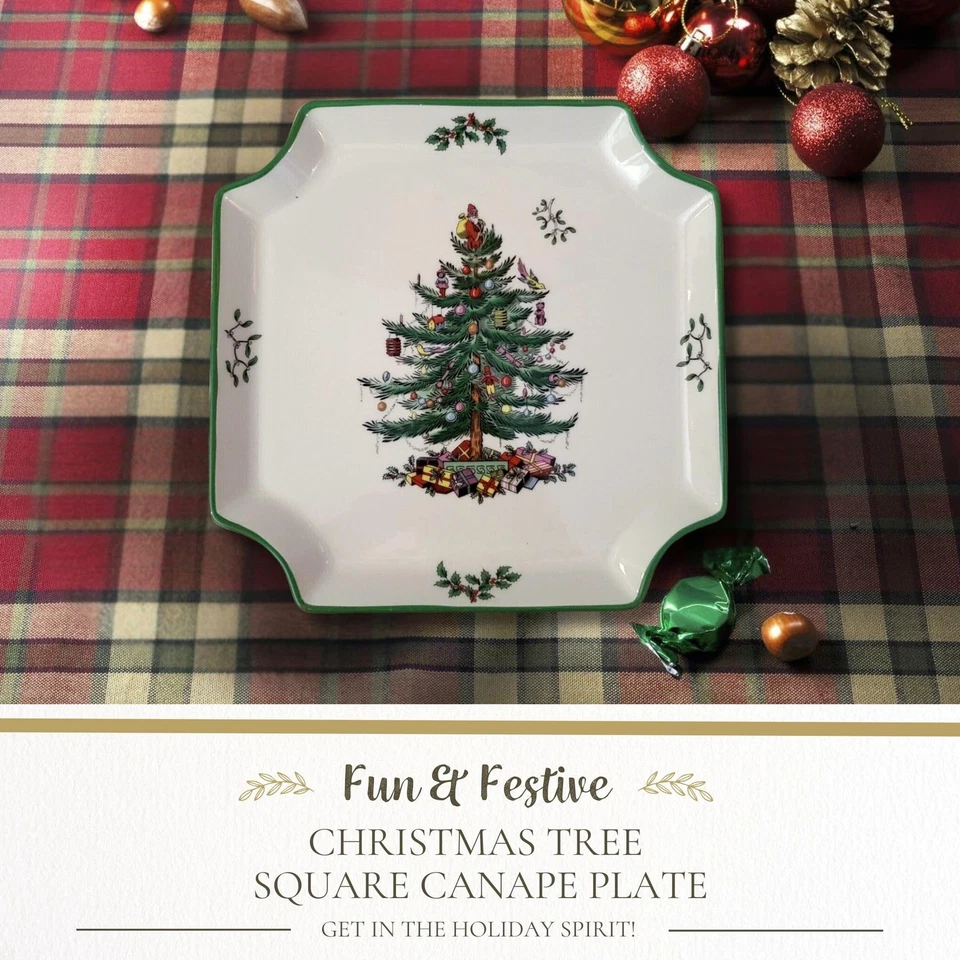 Christmas Tree Canape Plate - 8" Holiday Serving Dish for Appetizers, Dessert... - Image 2 of 4