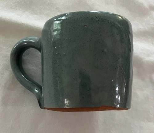 Bybee BB Pottery Mug Teal Blue 3 1/4”Tall 8 Ounce Handmade Kentucky