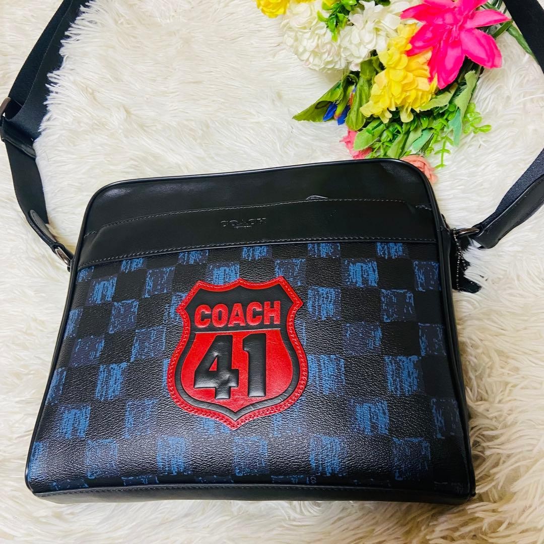 COACH Shoulder Bag Patchwork Checkered Pattern Sh… - image 15