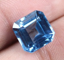 7.20 Karat Oktagon Schliff Blau Zirkonia 10 X 10 MM Edelstein Certified T24626