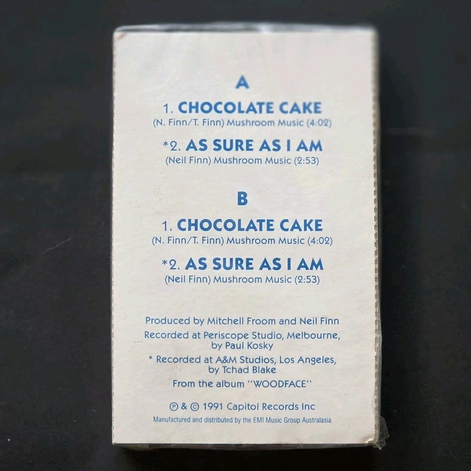 CROWDED HOUSE "Chocolate Cake" STILL SEALED AUSSIE 1991 CASSETTE SINGLE - Image 2 of 2