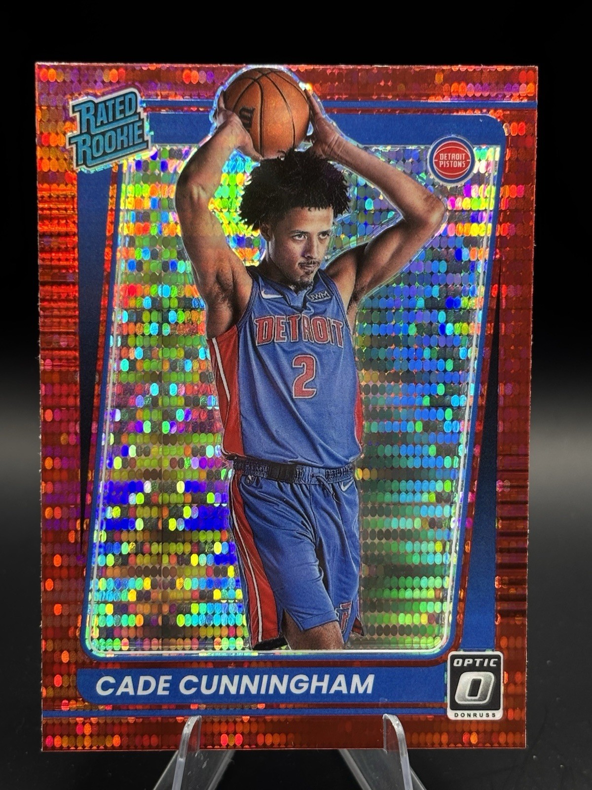 2021 CADE CUNNINGHAM #161 DONRUSS OPTIC ROOKIE RED PULSAR - Pistons