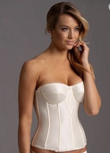 Dominique White Satin Tricot Style 8950  Corset Bridal Bra Buster. Size 40-C