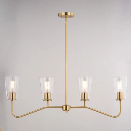 Vaxcel Lighting H0285 Beverly 4 Light 36"W Linear Chandelier - Brass - Picture 5 of 12